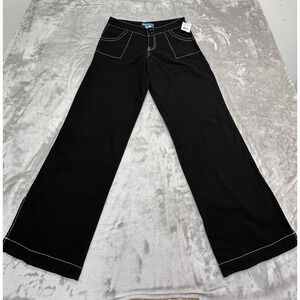 Fresh Produce‎ Pants Women's Black Wide Leg White Stitching Brand New With Tags